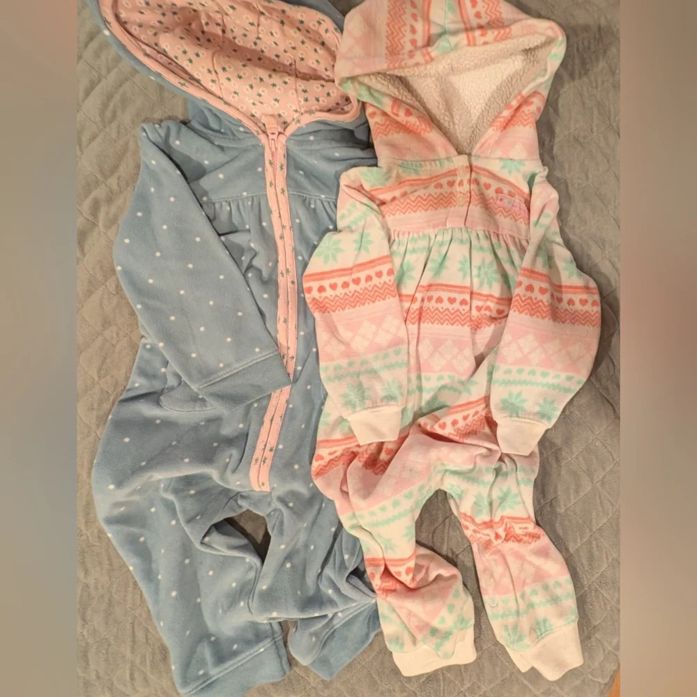 Carter's 18M Blue and Pink Patterned One Pieces
